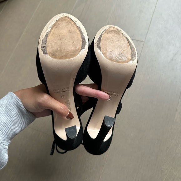 Vintage Miu Miu Suede Peep Toe Stiletto - Picture 3 of 3
